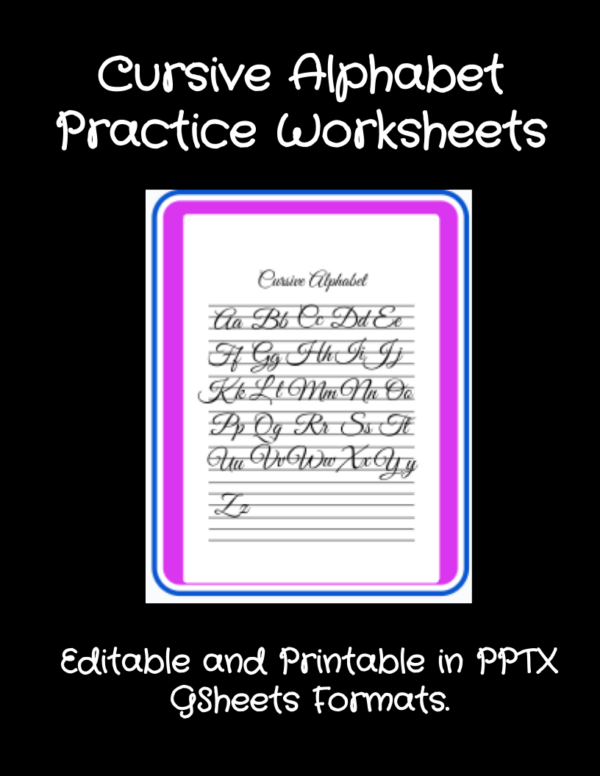 Cursive Alphabet Letter Worksheets