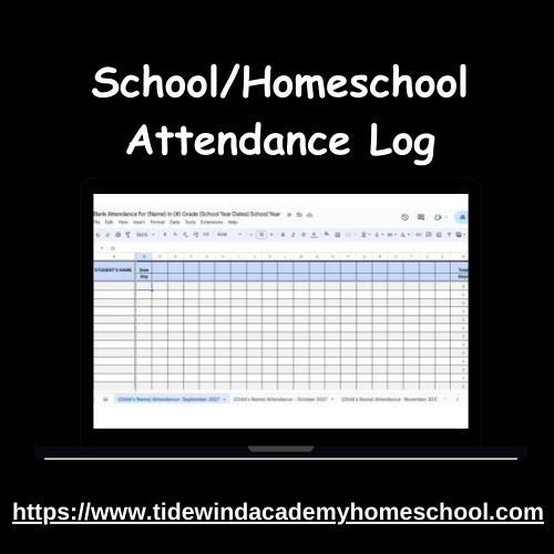School/Homeschool Attendance Log