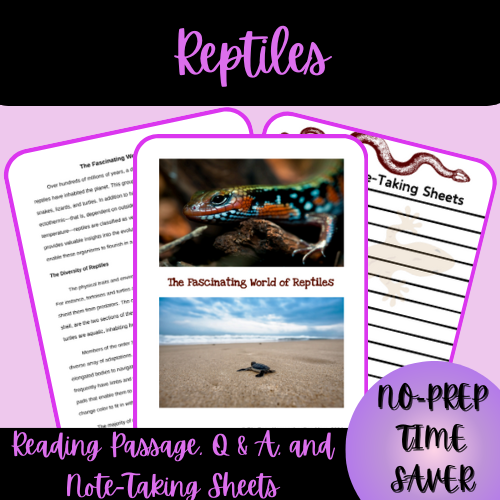 Thumbnail-Cover-Reptiles-Reading-Passage-Q-A-and-Note-Taking-Sheets