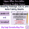 Thumbnail Cover - Edgar Allan Poe's Gothic Horros vs Modern Horror Reading Passage, Q & A, and Note-Taking Sheets