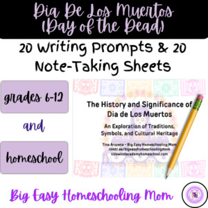 Cover Thumbnail Dia de Los Muertos Writing Prompts and Note-Taking Sheets