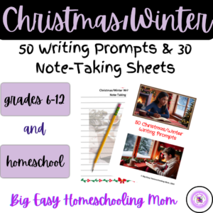 Thumbnail Cover 50 ChristmasWinter Writing Prompts & 30 Note-Taking Sheets