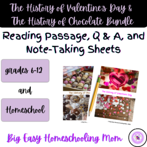 Thumbnail Cover The History of Valentine's Day & Chocolate Reading Pasage Bundle