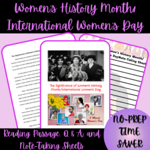 Preview-Thumbnail-Cover-Womens-HIstory-MonthInternational-Womens-Day-Reading-Passage-Q-A-and-Note-Taking-Sheets