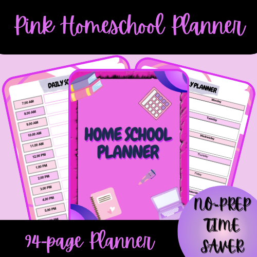 1 - Thumbnail Cover - Pink Homeschool Planner