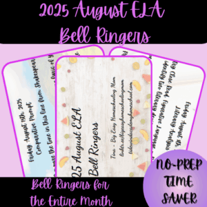 1 -Thumbnail Cover - 2025 August ELA Bell Ringers