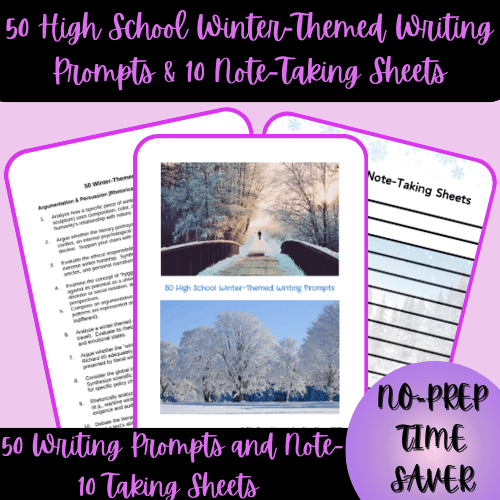 1-Thumbnail-Cover-50-High-School-Winter-Themed-Writing-Prompts-Note-Taking-Sheets